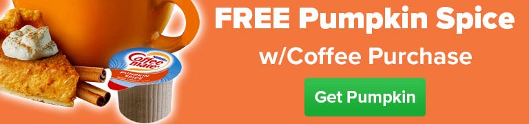 FREE Pumpkin Spice Coffee-mate Box with Coffee Purchase.
