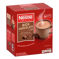 Nestle Rich Chocolate Hot Cocoa Mix | Kosher, 99.9% Caffeine Free, 95 mg Antioxidants, 50 Single Cup Serving Box.