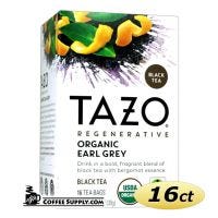 Tazo Earl Grey Tea 16 ct. Box | Black Tea, Spicy, Lavender, Lemon, Bergamot Flavored Hot Tea Bags.