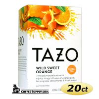 Tazo Wild Sweet Orange Tea 20 ct. Box | Herbal Tea, Lemon, Blackberry, Rose, Spearmint, Ginger, Orange Flavored Hot Tea Bags.