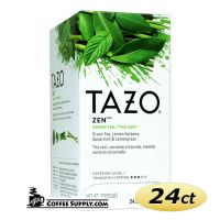 Tazo Zen Tea 24 ct. Box | Green Tea, Lemon Verbena Leaves, Lemongrass, Spearmint Leaves Flavored Hot Tea Bags.