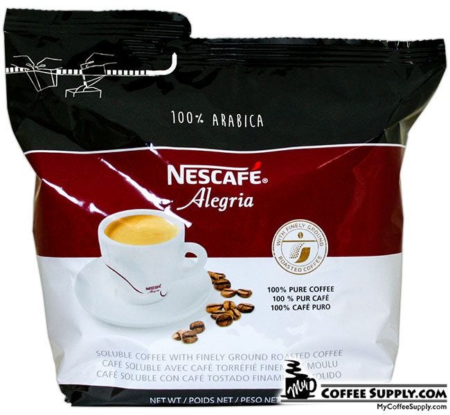 100% Arabica Alegria Nescafe Coffee 8.81 oz. Bag | Freeze Dried Soluble Instant Coffee, Hot Vending Beverages.