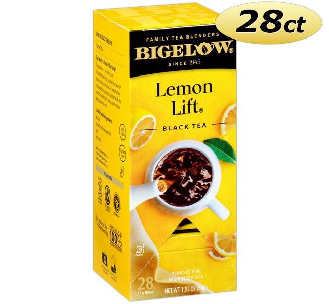 Bigelow Lemon Lift Tea Bags 28 ct. Box | Lemon Spiced Hot Tea Beverage Drink. Kosher.