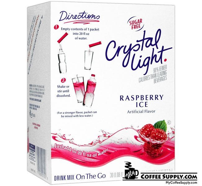 Crystal Light On The Go Raspberry Ice Drink Mix 30 ct. Box