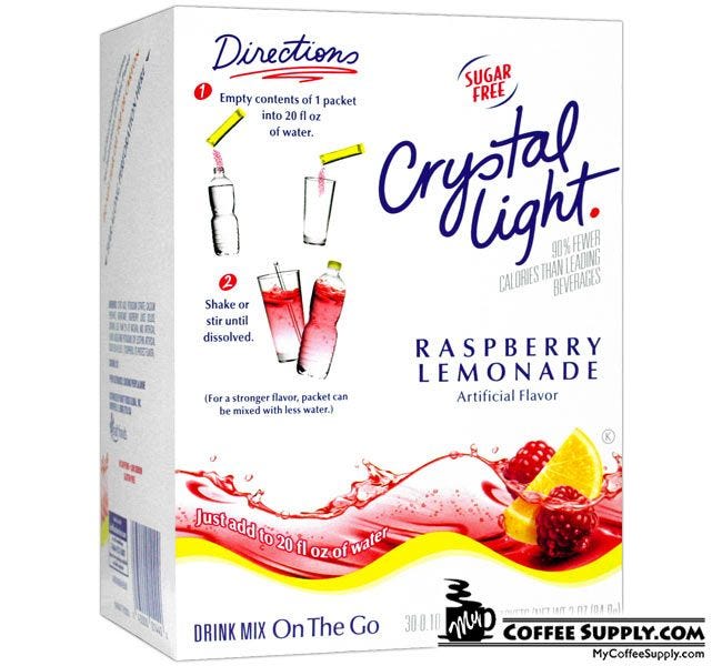 Crystal Light On The Go Raspberry Lemonade Drink Mix 30 ct. Box