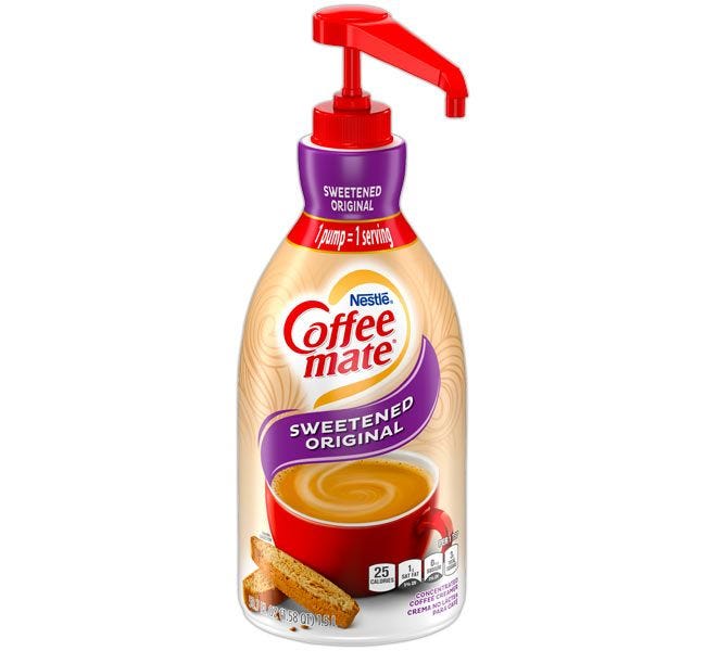 Coffee-mate 1.5 L Sweetened Original Liquid Pump Bottle 