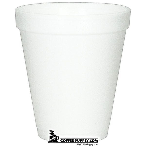 Dart 8J8 White Insulated 8 Ounce Foam Cup, For Hot and Cold