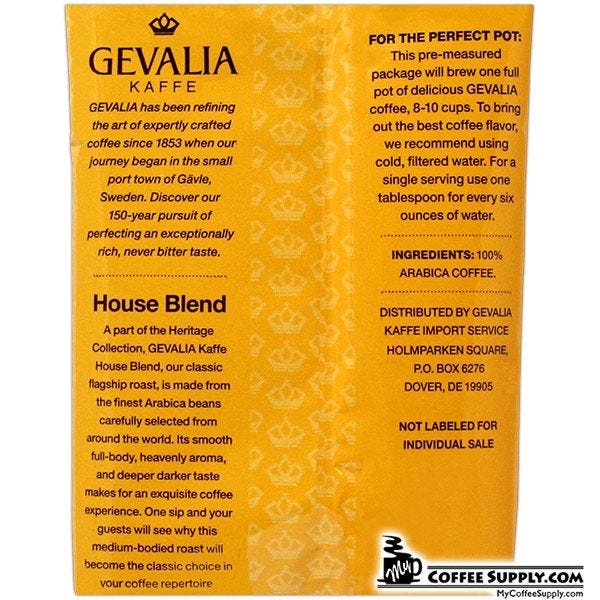 Gevalia House Blend Coffee 24 ct. Case