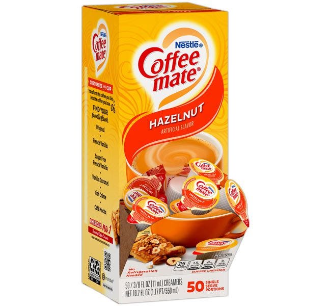 Hazelnut Coffee-mate Creamer Tubs, No Refrigeration Needed | Lactose Free Nestle Non-Dairy Creamer, Kosher