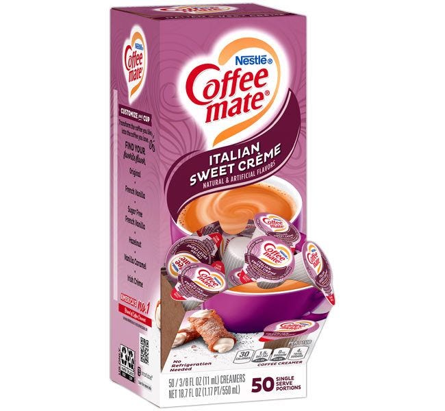 Italian Sweet Creme Nestle Coffeemate Liquid Creamers