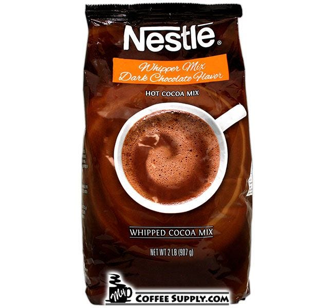 Nestle Whipper Mix Dark Chocolate Flavor Hot Cocoa 2 lb. Bag | FoodService Whipped Cocoa Mix, Soluble Drink Powder Vending Mix.