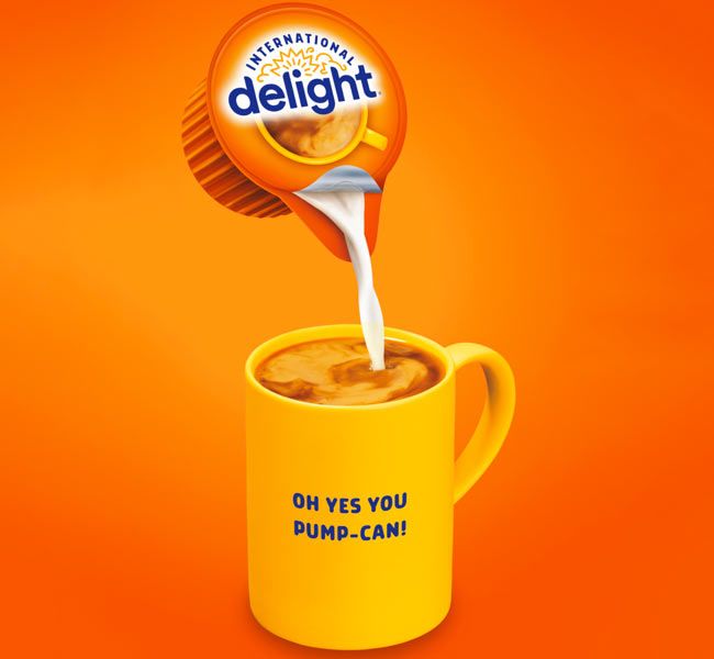 Pumpkin Pie Spice Coffee Creamer Cups, International Delight Thanksgiving Seasonal Flavored Cream.