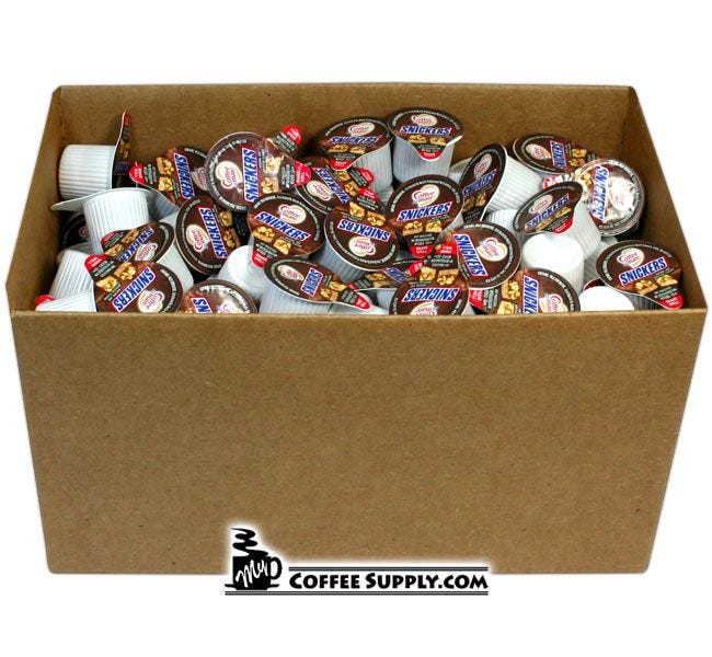 Snickers Chocolate Coffee-mate Foodservice Case. 180 count Bulk Creamers. Restaurants, Convenience Stores, Coffee Breakrooms.