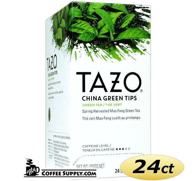Tazo China Green Tips Tea 24 ct. Box | Green Tea, Spring Harvested Mao Feng Zhejiang China Green Tea Hot Tea Bags. Kosher.