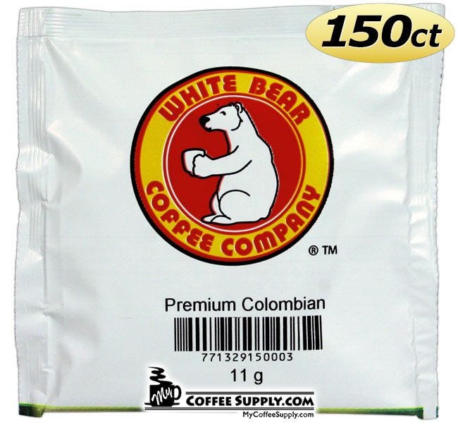 White Bear Colombian Coffee Pods 150 count