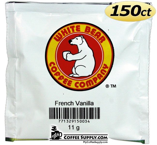 White Bear French Vanilla Coffee Pods 150 count