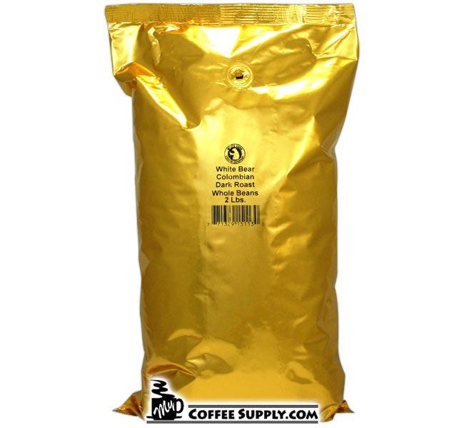 White Bear Colombian Whole Bean Coffee 2 lb. Bag