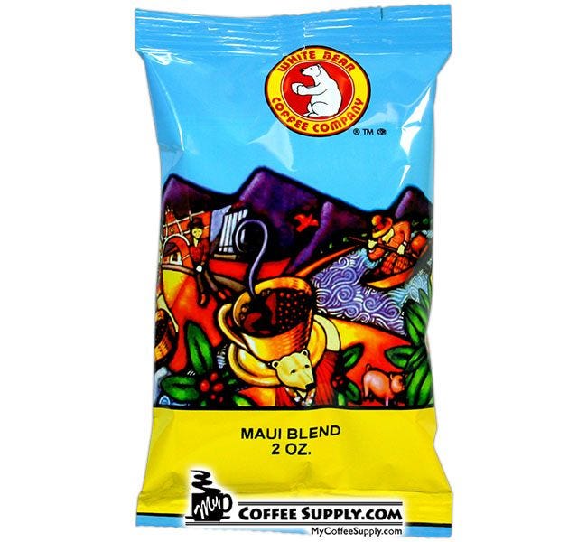 White Bear Maui Blend Dark Roasted Coffee 42 / 2 oz. Case