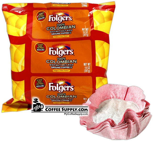 Folgers 100 Colombian Filter Pack Coffee 40 1.40 oz My Coffee Supply